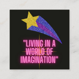 LEVANDE I EN VÄRLD AV BILDNING FYRKANTIGT VISITKORT