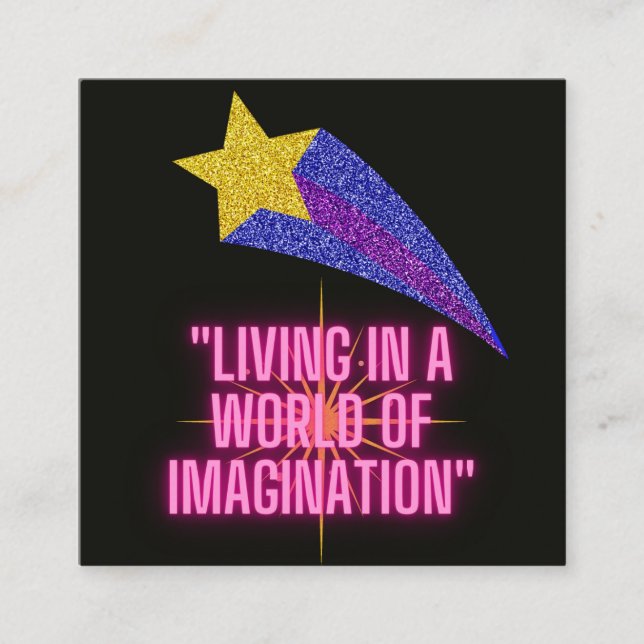 LEVANDE I EN VÄRLD AV BILDNING FYRKANTIGT VISITKORT (Framsida)