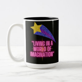 LEVANDE I EN VÄRLD AV BILDNING Två-Tonad MUGG