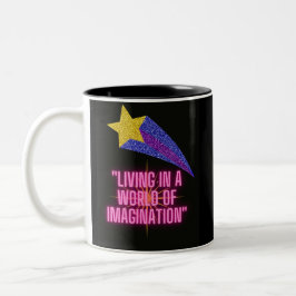 LEVANDE I EN VÄRLD AV BILDNING Två-Tonad MUGG