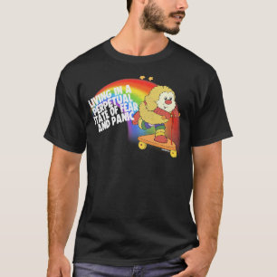 Levande i ett perpetual State of Fear Panic Retro T Shirt