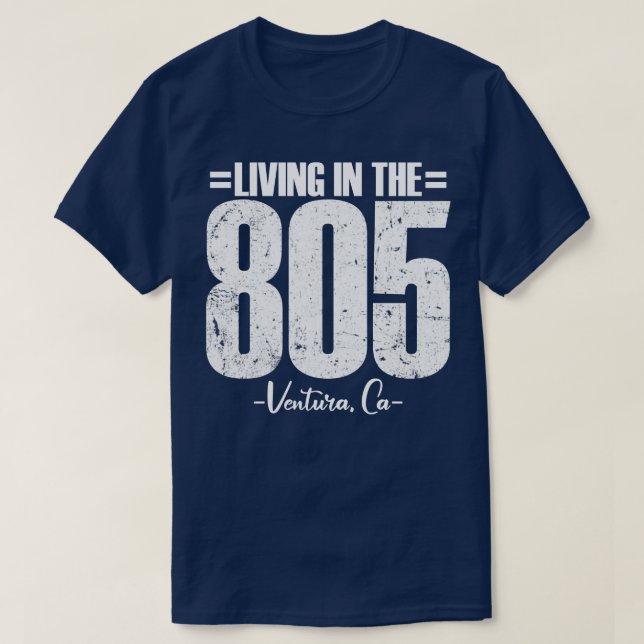 Levande i Kaliforniens 805-områdeskod vin T Shirt (Design framsida)