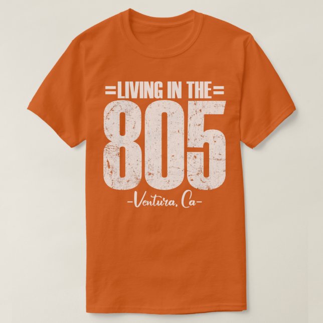 Levande i Kaliforniens 805-områdeskod vin T Shirt (Design framsida)