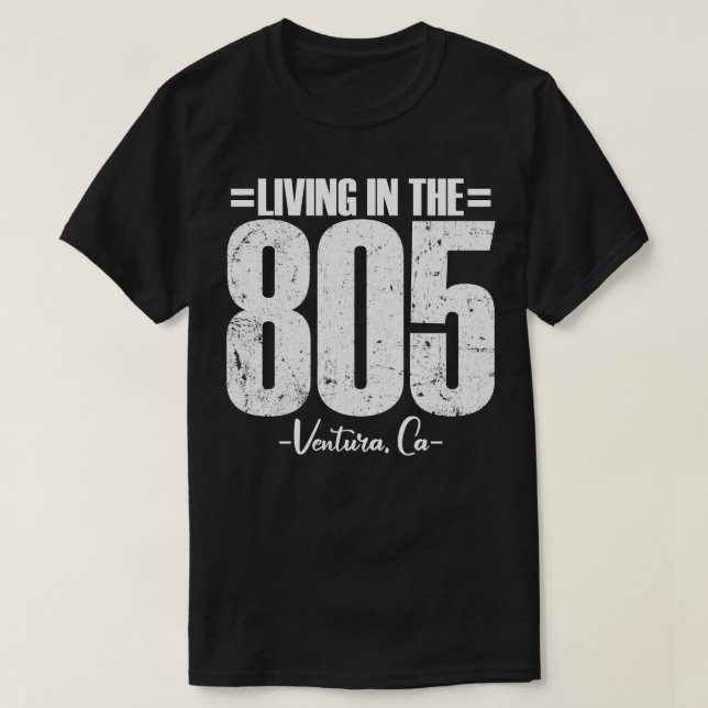 Levande i Kaliforniens 805-områdeskod vin T Shirt (Design framsida)