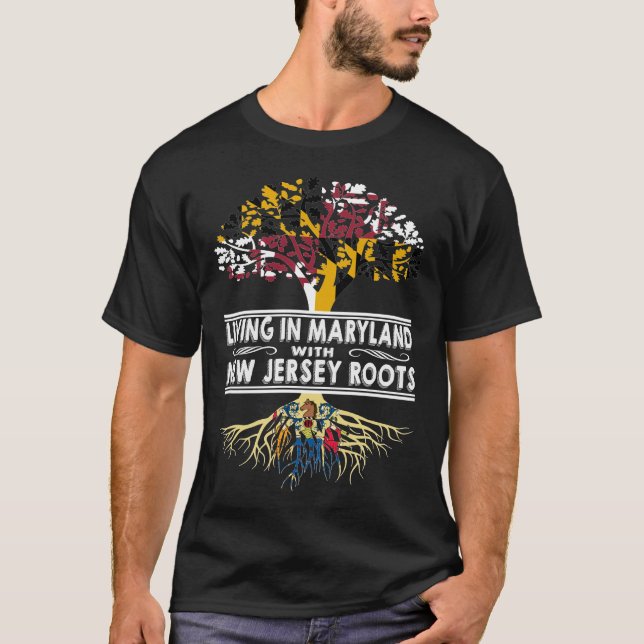 Levande i Maryland med New jersey Roots T Shirt (Framsida)