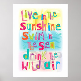 Levande i Sunshine-Simman Lycklig Poster