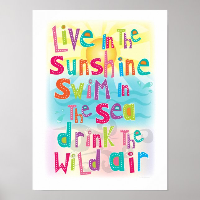 Levande i Sunshine-Simman Lycklig Poster (Framsidan)