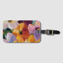 Levande Impasto Blommålning Bagage Tag
