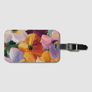 Levande Impasto Blommålning Bagage Tag Bagagebricka