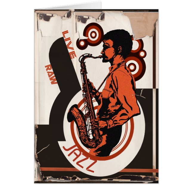 Levande Jazz Hälsningskort (Framsidan)
