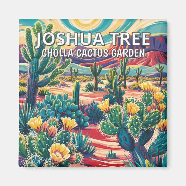 Levande Joshua Tree National Park Kaktus Anpassad Magnet (Framsidan)