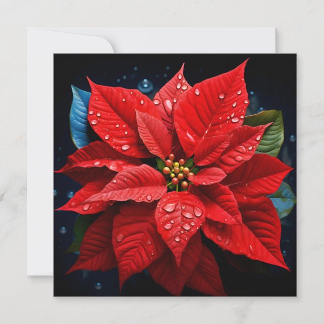 Levande julkort med julstjärna för högtider (Framsida)