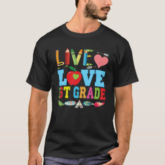 Levande Kärlek 1:a Klass, första Kid-lärare, tillb T Shirt