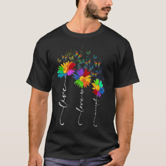 Levande Kärlek Accep Autism Awareness Flower Butte T Shirt