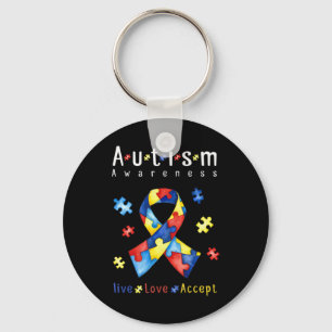 Levande, Kärlek, acceptera, autism, medvetande, nu Nyckelring
