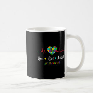 Levande Kärlek accepterar autism - medvetandegrad Kaffemugg