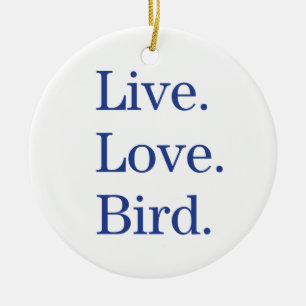 Levande. Kärlek. Bird. Julgransprydnad Keramik