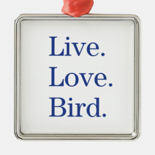 Levande. Kärlek. Bird. Julgransprydnad Metall