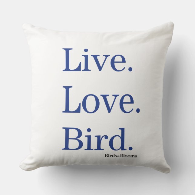 Levande. Kärlek. Bird. Kudde (Framsida)