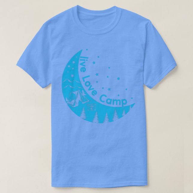 Levande Kärlek Camp Tält på Måne Camping utomhus T Shirt (Design framsida)