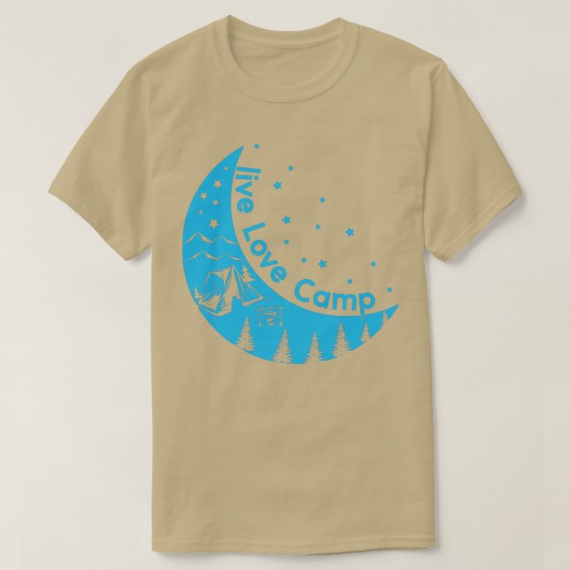 Levande Kärlek Camp Tält på Måne Camping utomhus T Shirt (Design framsida)