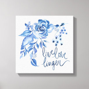 Levande kärlek dröja sig kvar blommigt för canvastryck