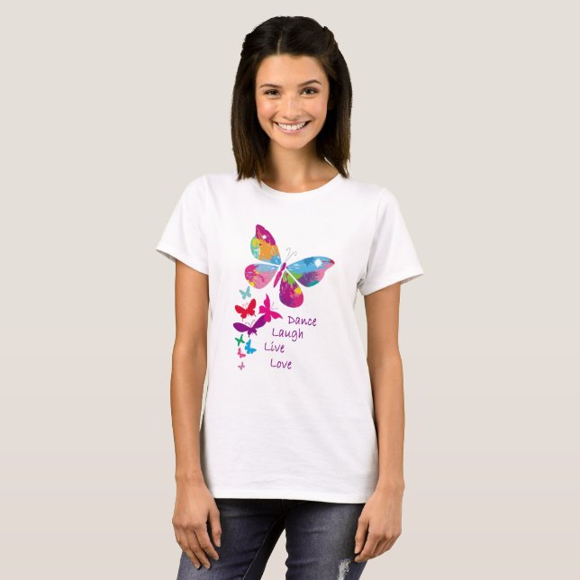 Levande kärlek för dansskratt - kvinna T-tröja Tee Shirt (Hel framsida)