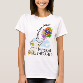 levande kärlek, fysisk terapeutisk elefant färger t shirt