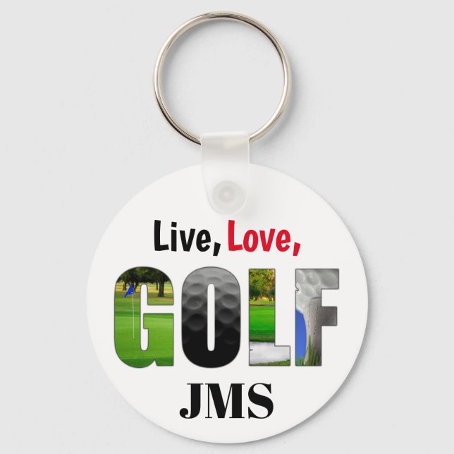 Levande Kärlek Golf Monogram Nyckelring (Framsida)