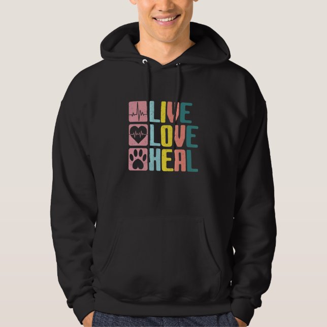 Levande Kärlek Heal Vet Tech Veterinary Technician Hoodie (Framsida)