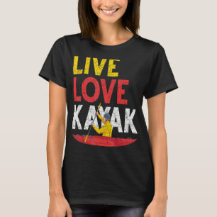 Levande Kärlek Kayak utomhussport Paddling Canoe K T Shirt