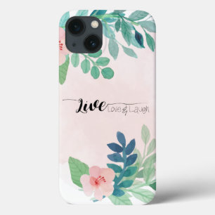 Levande, Kärlek, Laugh Boho Blommigt Watercolor