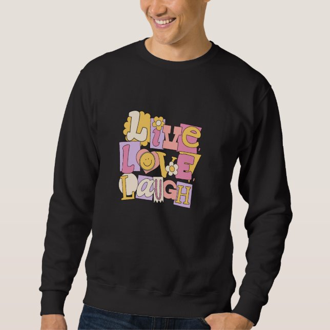 Levande, Kärlek, Laugh Lång Ärmad Tröja (Framsida)