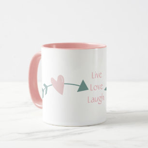 Levande Kärlek Laugh Mugg med hjärta och pil