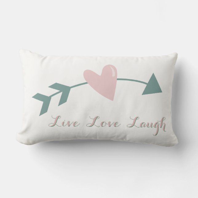 Levande Kärlek Laugh Pillow med hjärta och pil Lumbarkudde (Framsida)