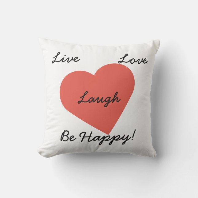 Levande Kärlek Laugh Red Heart Pillow Kudde (Framsida)