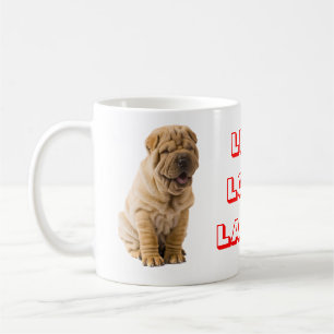 Levande, Kärlek, Laugh Vassare Pei Puppy Hund kaf Kaffemugg