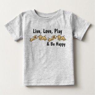 Levande, Kärlek, Play & Be Lycklig W/Hundar Småbar T Shirt