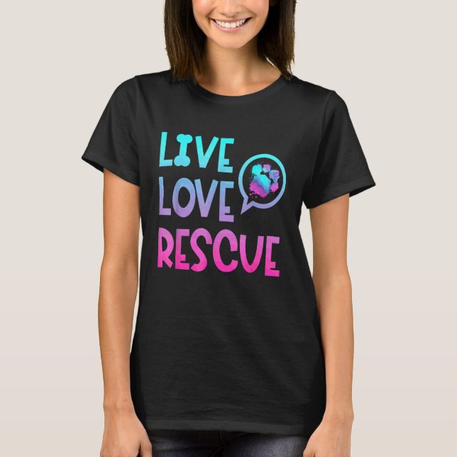 Levande Kärlek Rädding Djurskydd Höger Djurskydd T Shirt (Framsida)