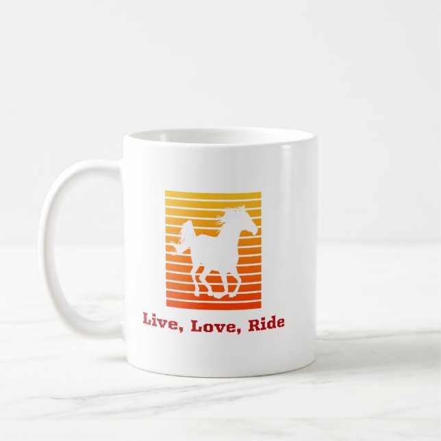 Levande Kärlek Ride Horse Coffee Mugg (Vänster)