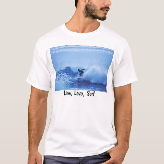 Levande kärlek, surfa tee shirt