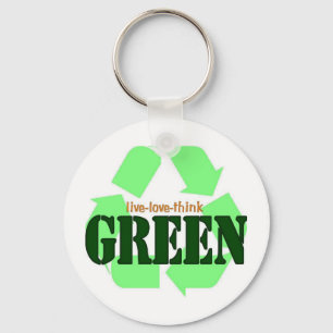 Levande-Kärlek-Tänkan GÖRAR GRÖN Keychain Nyckelring