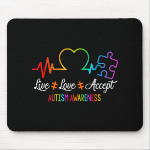 Levande Kärlek tar emot autismmedvetenhet Tie Dye  Musmatta