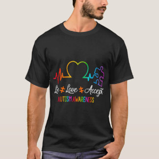 Levande Kärlek tar emot autismmedvetenhet Tie Dye  T Shirt