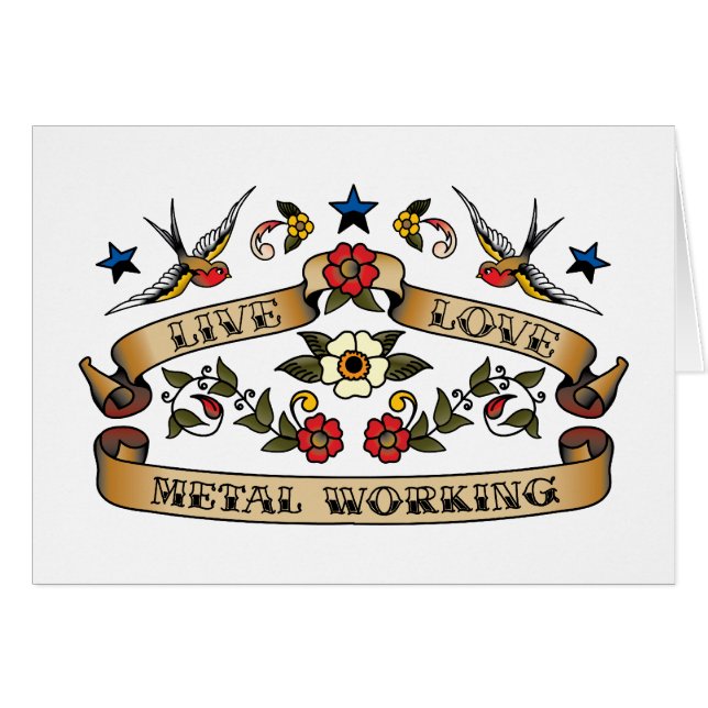 Levande kärlekmetallarbete hälsningskort (Framsidan Horizontal)