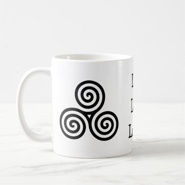 Levande kärlekskratt för trefaldig spiral kaffemugg (Vänster)