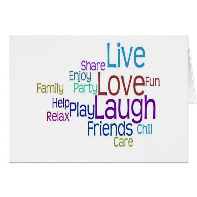 Levande kärlekskratt hälsningskort (Framsidan Horizontal)