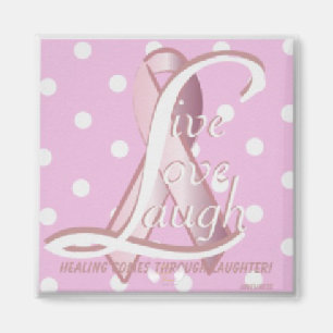 Levande kärlekskratt Magnet-Cust. för rosa band Magnet