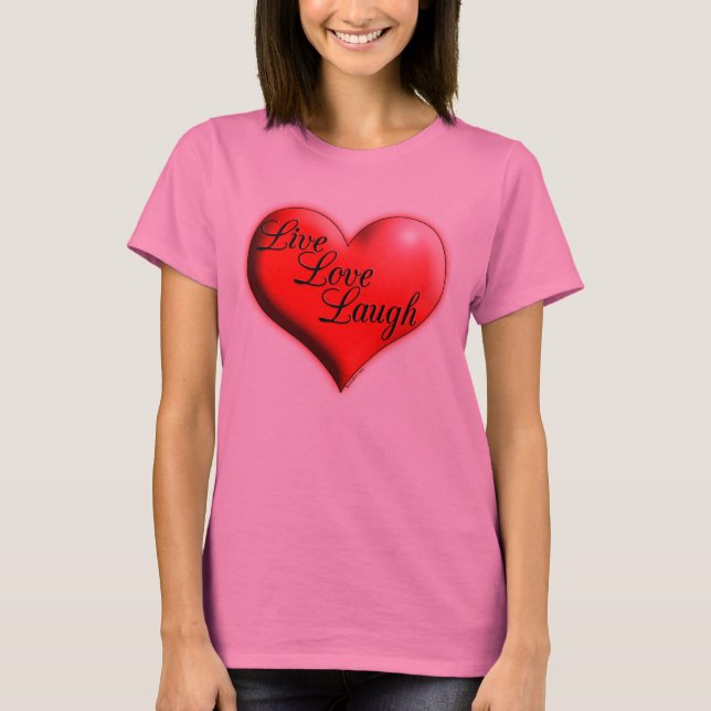 Levande kärlekskrattskjortor tee shirt (Framsida)