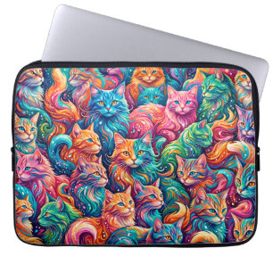 Levande Katt Drömlandskap – Psykedelisk Boho Laptop Fodral